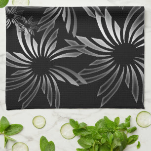 Silberne Blume Küchentuch