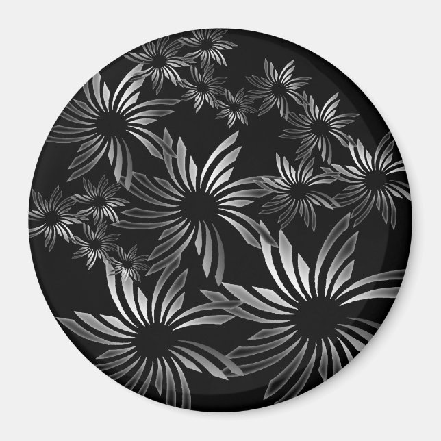 Silberne Blume Magnet (Vorne)