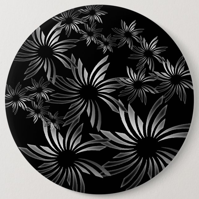 Silberne Blumen Button (Vorderseite)