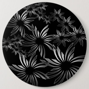 Silberne Blumen Button