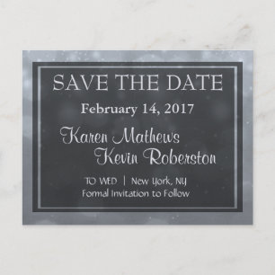 Silberne Bokeh Lichter Ankündigungspostkarte