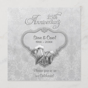Silberne Calla 25. Hochzeitstag Einladung