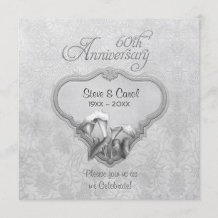 Silberne Calla 60. Hochzeitstag Einladung