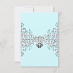 Silberne Diamanten aquamarines blaues UAWG RSVP Karte