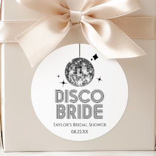 Silberne Disco-Kugel Disco-Braut Braut-Party Runder Aufkleber