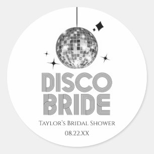 Silberne Disco-Kugel Disco-Braut Braut-Party Runder Aufkleber