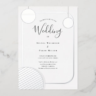 Silberne Disco-Kugel Retro-Hochzeit Folieneinladung
