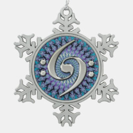 Silberne doppelte schneeflocken Zinn-Ornament