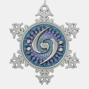 Silberne doppelte schneeflocken Zinn-Ornament