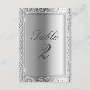 Silberne Elegante Glamour-Hochzeitstisch-Nummernka Einladung