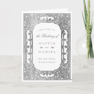 Silberne elegante romantische aufwendige Hochzeit Programm
