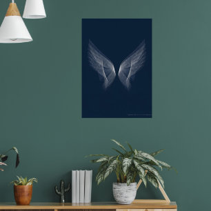 Silberne Engelsflügel Kunstprint   Himmelhintergru Poster