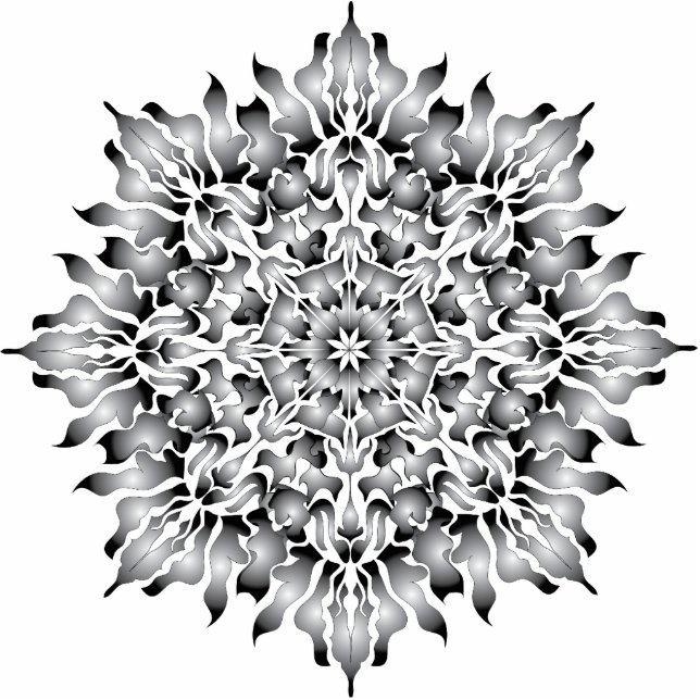 Silberne Flammen-Verzierung Fotoskulptur Ornament (Vorne)
