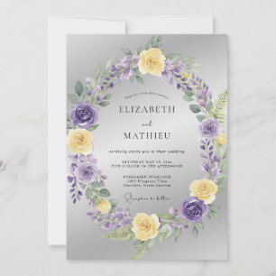 Silberne Flieder-Kranz-Hochzeit Einladung