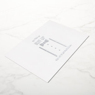 Silberne Fliege Personalisiertes Patenonkel-Angebo Folieneinladung