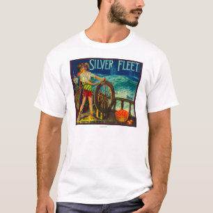 Silberne Flotte orange LabelMentone, CA T-Shirt