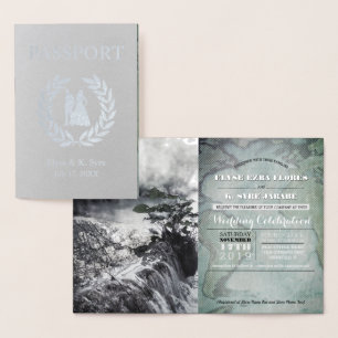 silberne Folie des Hochzeitspasses Folienkarte