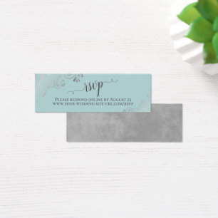 Silberne Fransen Mint Teal Hochzeits-RSVP Online-K