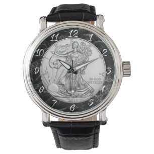 SILBERNE FREIHEITS-MÜNZE ARMBANDUHR