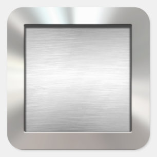 Silberne gerahmte gebürstete Metallaufkleber Quadratischer Aufkleber