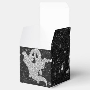Silberne Glitter-Geister-Schwarze Faux-Glitter-Ges Geschenkschachtel