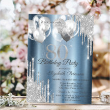 Silberne Glitter-Tropfen-Ballons Blau Metallisch 8