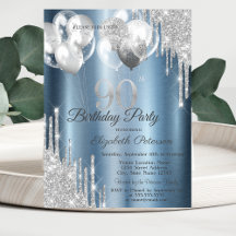 Silberne Glitter-Tropfen-Ballons Blau Metallisch 9