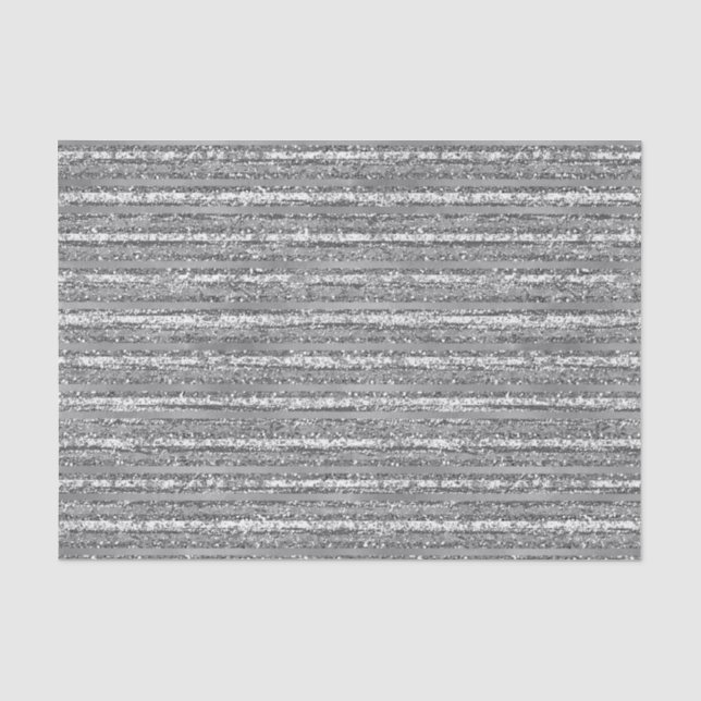 Silberne Glittery Streifen Seidenpapier (Vorderseite)