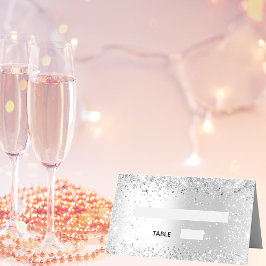 Silberne Glitzer Glitzern Hochzeit Platzkarte