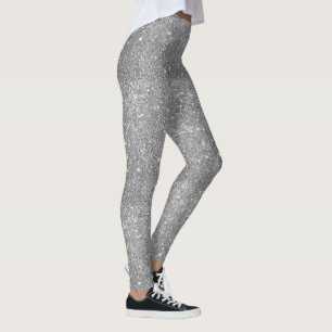 Silberne Glitzer-Glitzern Leggings