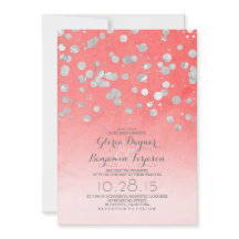 Silberne Glitzer Konfetti Korallen rosa Hochzeit l
