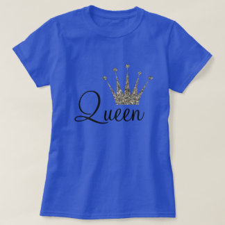 Silberne Glitzer-Königin T-Shirt