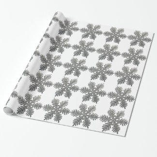 Silberne Glitzer-Schneeflocke-Weihnachtsdekoration Geschenkpapier