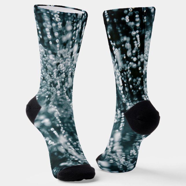 Silberne Glitzern Frozen Eisblasen abstrakt Socken (Gewinkelt)
