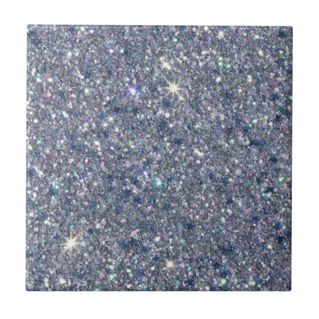 silberne Glitzern funkeln Glitzer Textur Hintergru Fliese (Vorderseite)