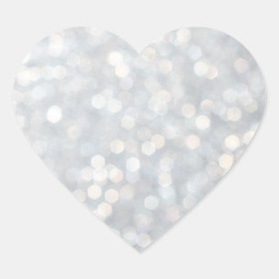 Silberne Glitzern Herzsticker Herz-Aufkleber
