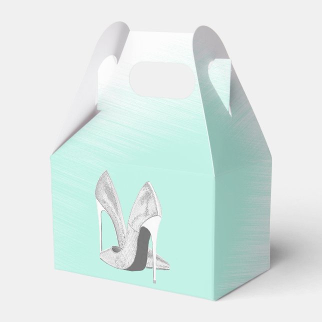 Silberne Heelse auf Minze Geschenkschachtel (Vorderseite)