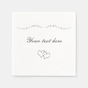 Silberne Herzen & Glanz Hochzeitsservietten Serviette