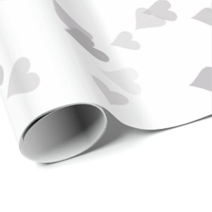 Silberne Herzenconfetti-Geschenk-Verpackung Geschenkpapier