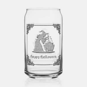 Silberne Hexe & Halloween-Kessel Dosenglas