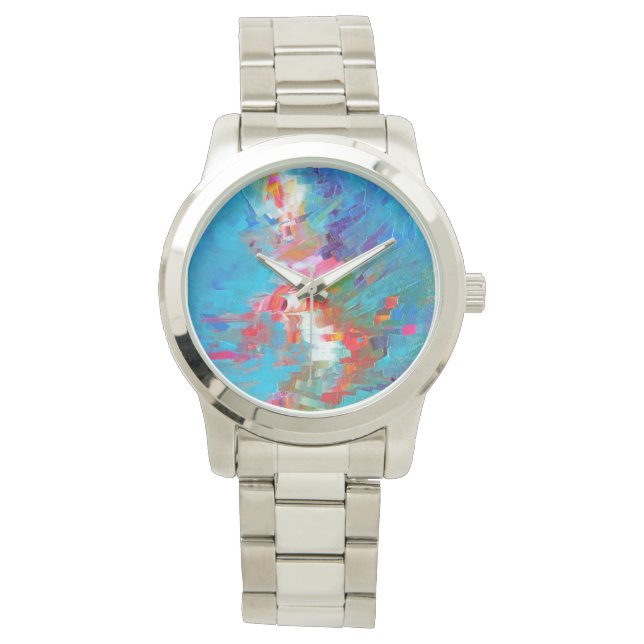 Silberne Hippokren-Uhr Armbanduhr (Vorderseite)