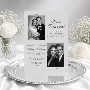 Silberne Hochzeit Gelübdeerneuerung Foto Einladung
