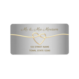 Silberne Hochzeits-Rücksendeadresse Adressaufkleber