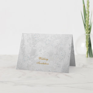 Silberne Hochzeitseinladungskarte Einladung