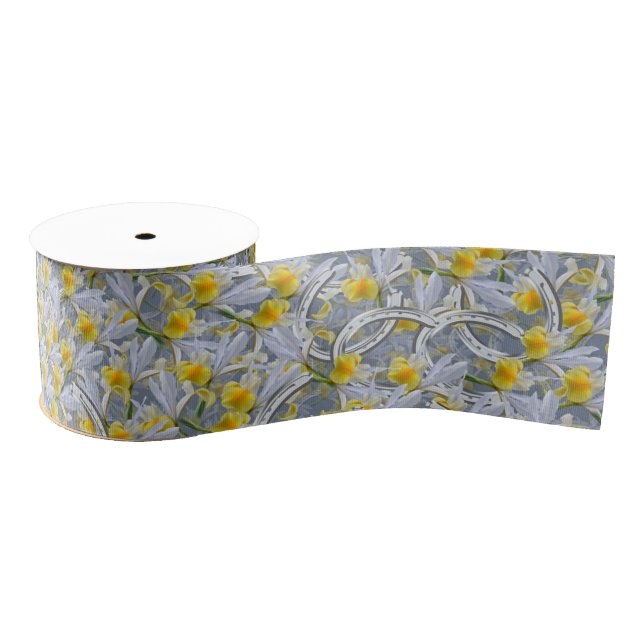 Silberne Hufeisen der Iris, die Muster wedding Ripsband (Spule)