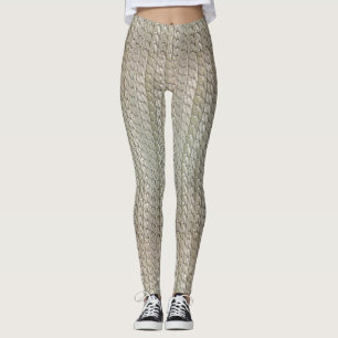 Silberne Imitat-Schlangen-Haut-Leggings Leggings