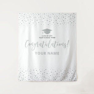 Silberne Konfetti-Gratulations-Hintergrundfolie fü Wandteppich