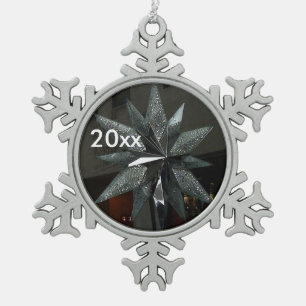 Silberne Kristallstern-Schneeflocke-Verzierung Schneeflocken Zinn-Ornament