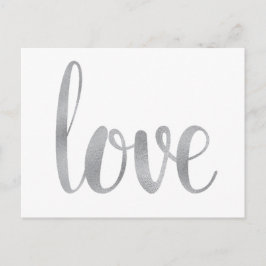 Silberne Liebe Postkarten, Folie Schriftart Postkarte