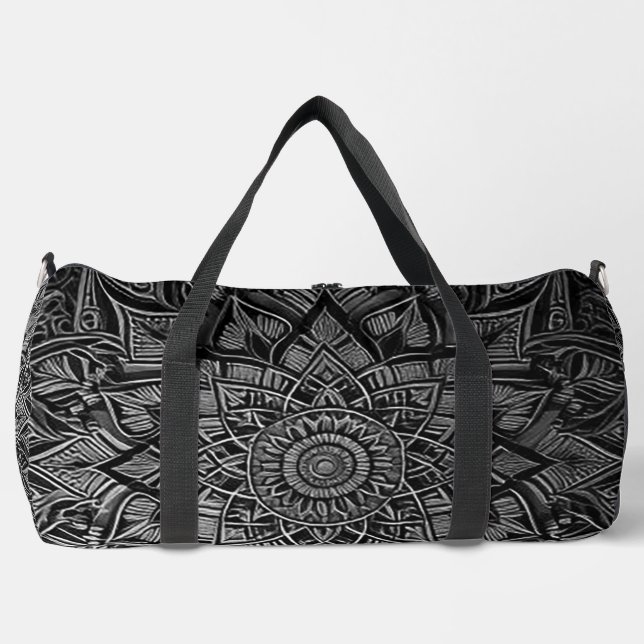Silberne Mandala-Tasche Duffle Bag (Vorderseite)